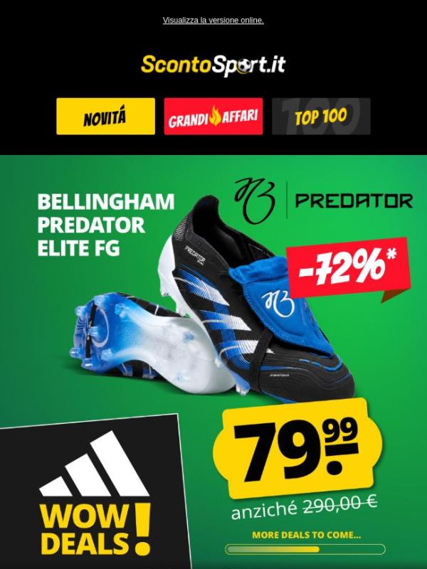 adidas Bellingham Predator Elite a soli 79,99 € 🤯 Risparmia 210 €!