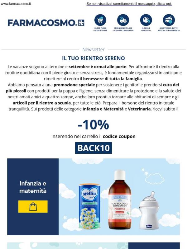 🎒 -10% su Infanzia, Scuola e Veterinaria per ripartire senza pensieri