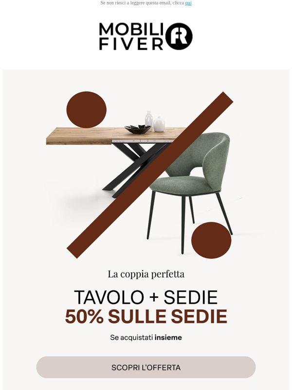 Compra un tavolo, le sedie sono al 50%