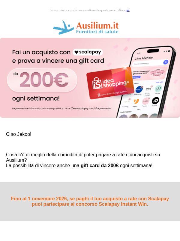 Jekoo Acquista su Ausilium e partecipa al concorso Scalapay Instant Win 🤩
