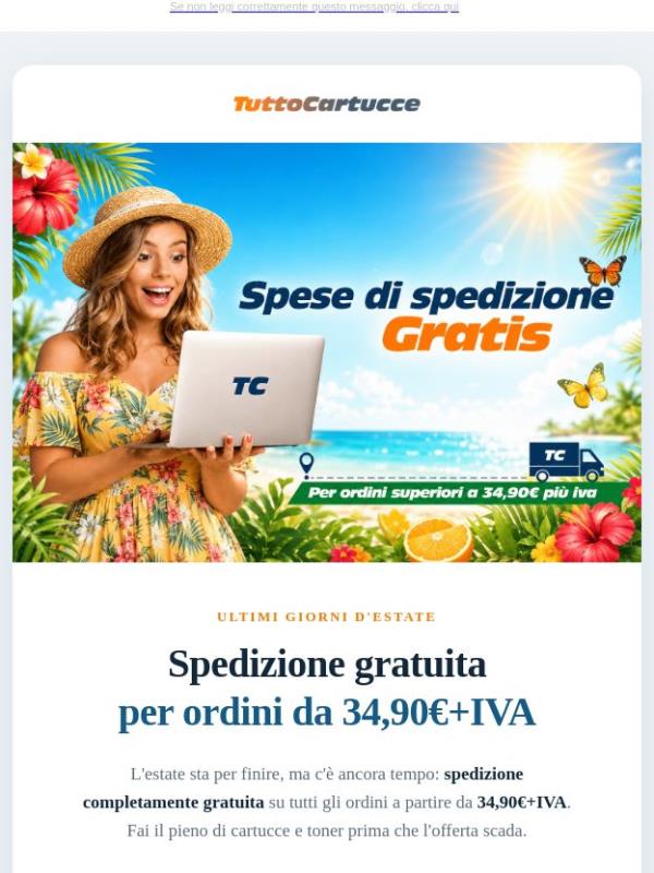🚚 Ultimi giorni: spedizione GRATIS da 34,90€+IVA fino al 31 agosto