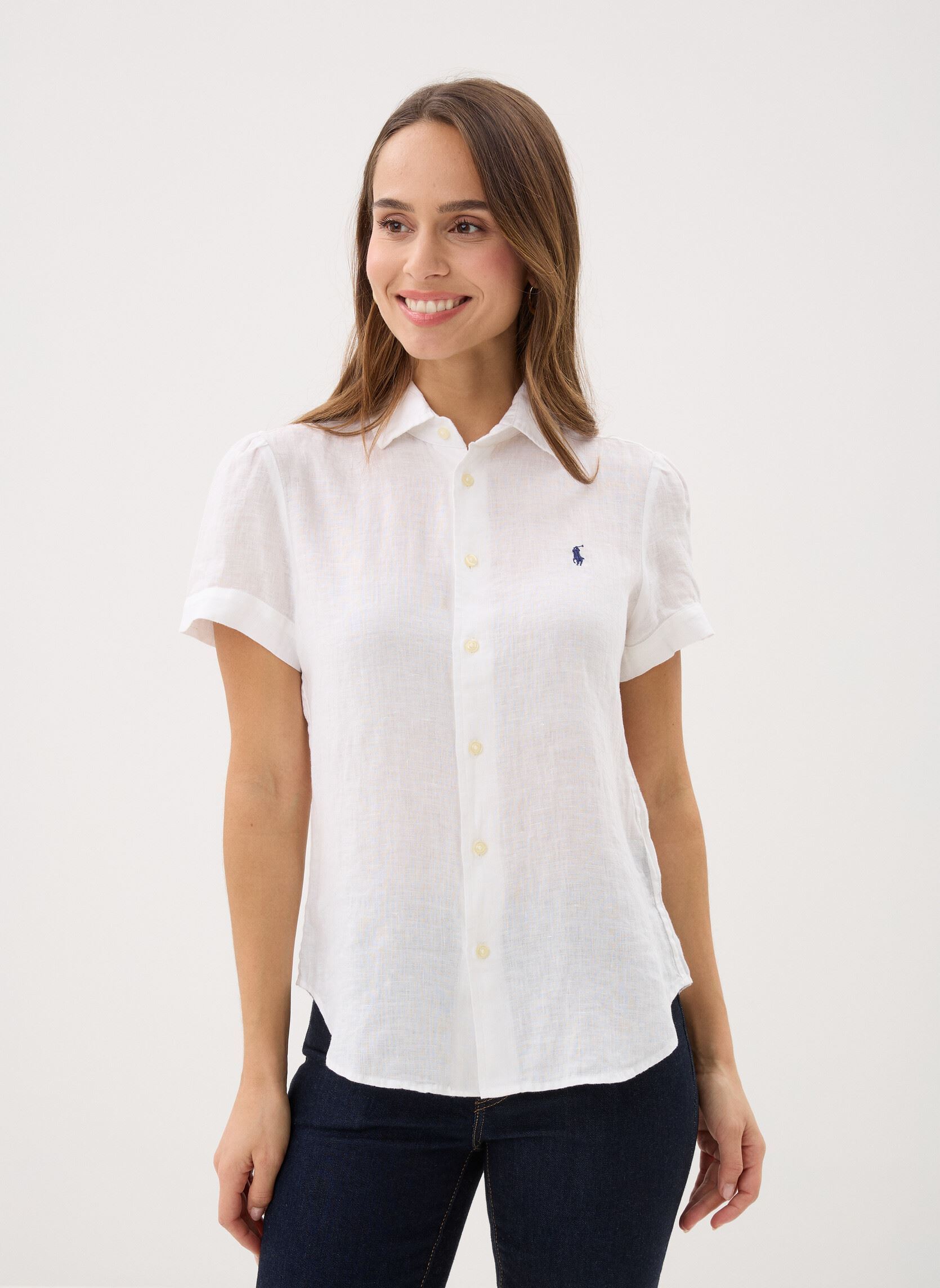 Polo Ralph Lauren Camicie s Camicie  maniche corte lino donna bianco