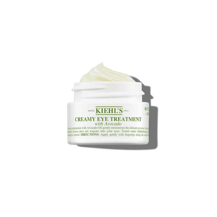 Vasetto di Creamy Eye Treatment con Avocado KIEHL'S su sfondo bianco