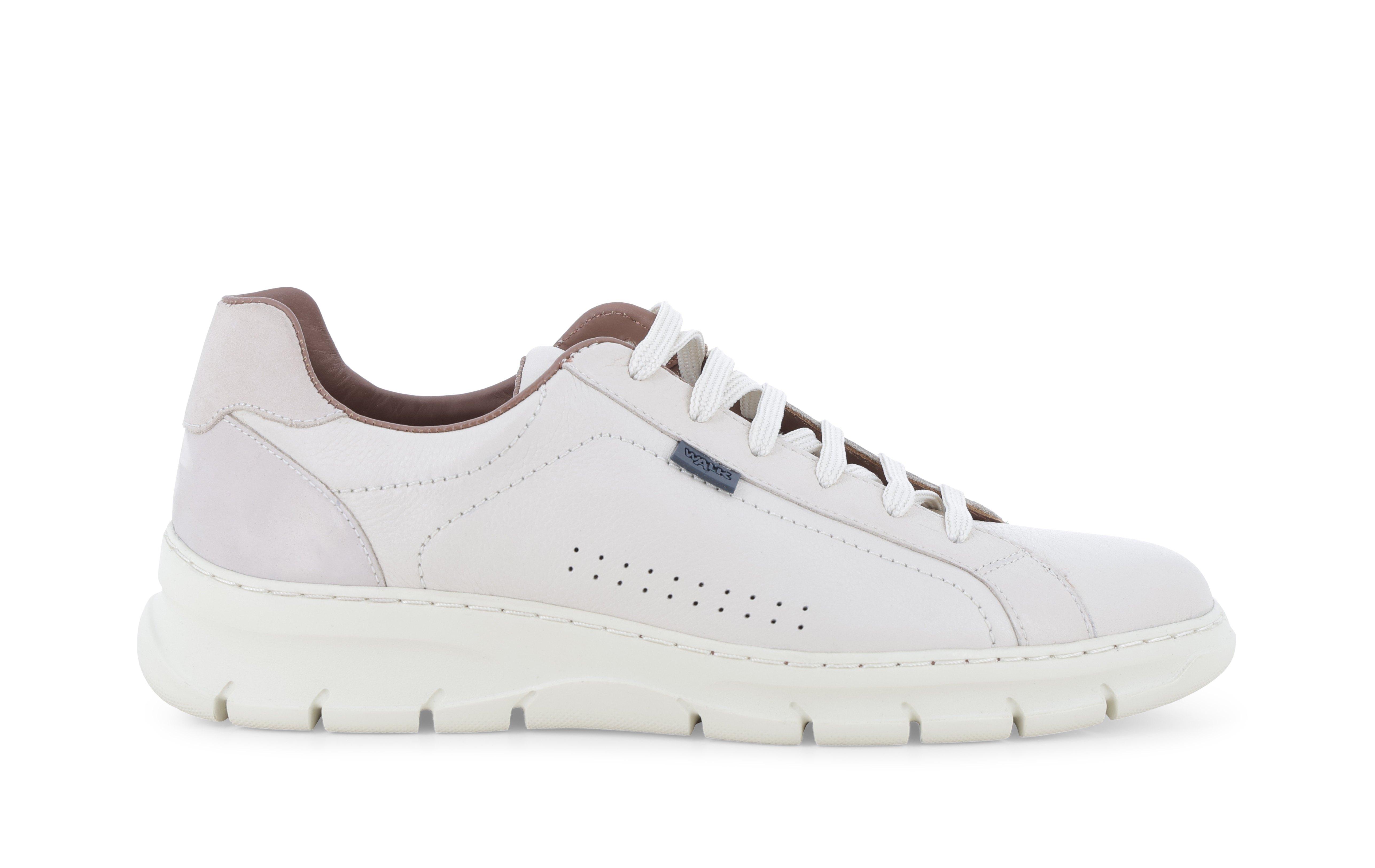 Sneakers uomo allacciata in pelle bianco u55382q