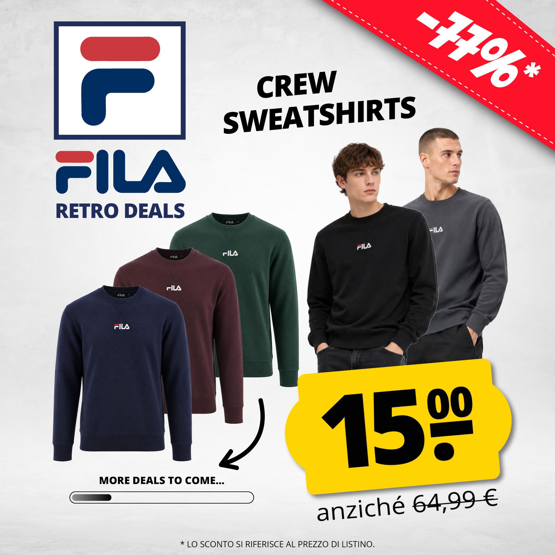 FILA "Joey" Retro Uomo Crew Felpa LMSPM013-Black