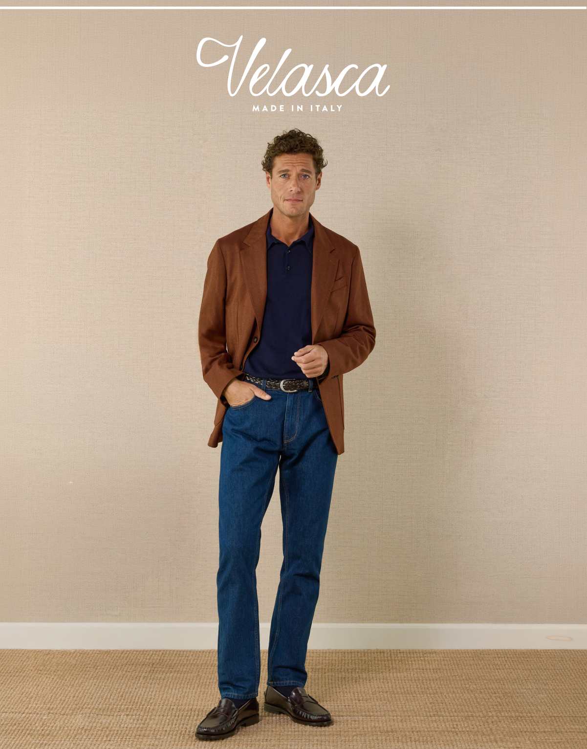 Blazer in tweed, polo in maglia  
