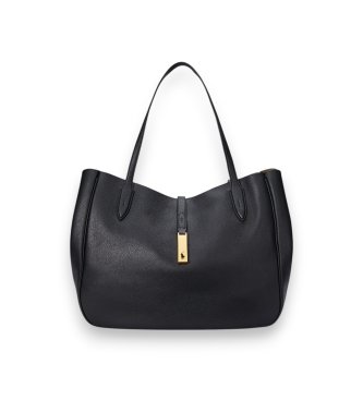 Borsa tote Polo ID grande in pelle nera