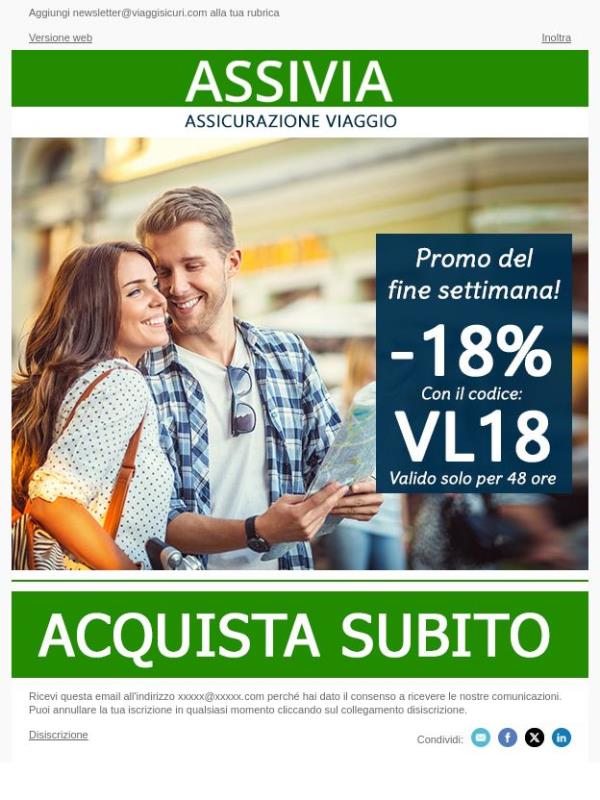 Pronti per il weekend? - 18% su tutte le polizze