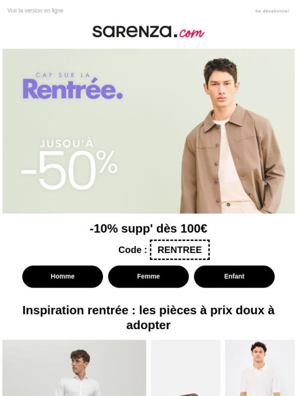 Prêts pour la reprise ? Place aux indispensables ✨ Jusqu'à -50% + 10% SUPP dès 100€ sur une sélection