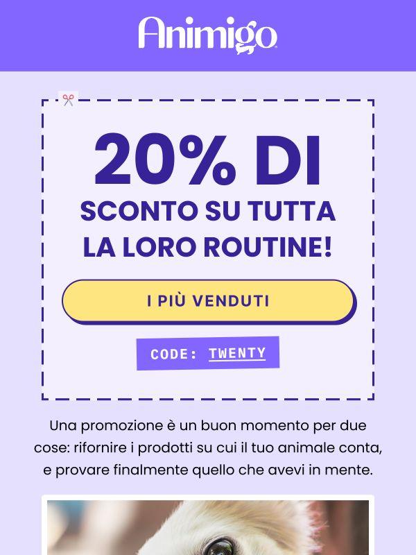 20% di sconto, qualunque cosa serva