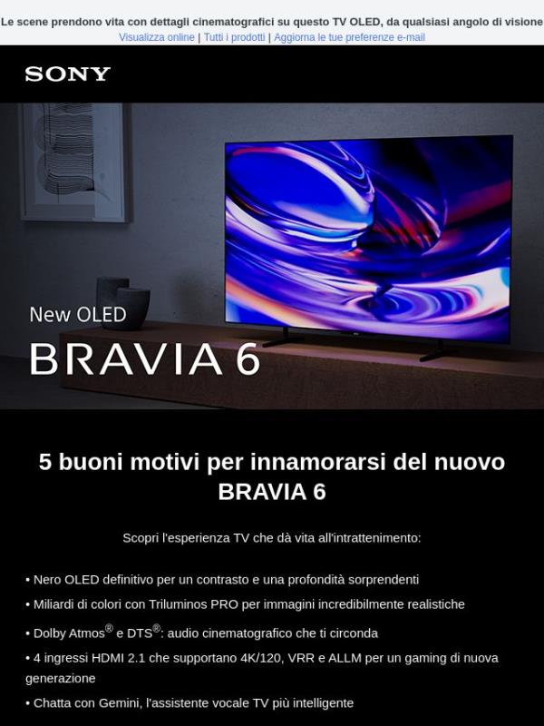 Novità: BRAVIA 6, il nero definitivo della tecnologia OLED