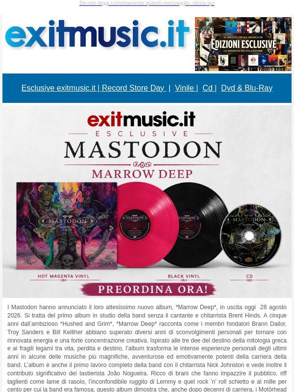 MusicZone @exitmusic.it Tutto il meglio della musica, ogni settimana ! Mastodon 'Marrow Deep' Il Nuovo Album !