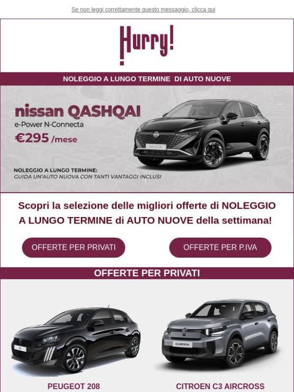 🚘HURRY! Noleggio | Le MIGLIORI OFFERTE della settimana 🚘 Scopri tutte le auto a noleggio a prezzi scontati!