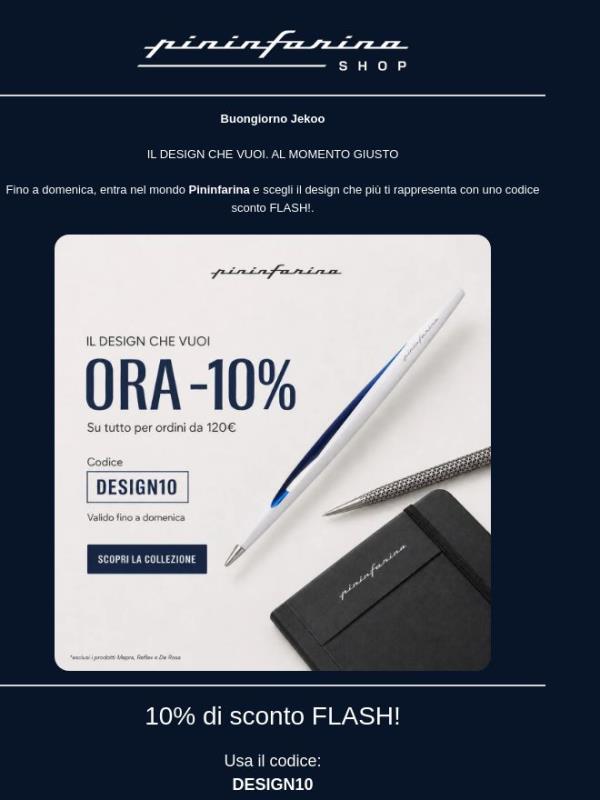 Un Codice Sconto Flash! Valido fino a Domenica
