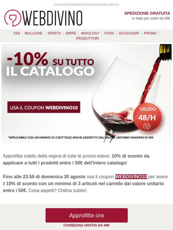 -10% su tutto il catalogo 🔥 Fino a domenica
