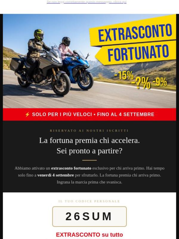 26SUM: Extrasconto su tutto - Fino al 4/9