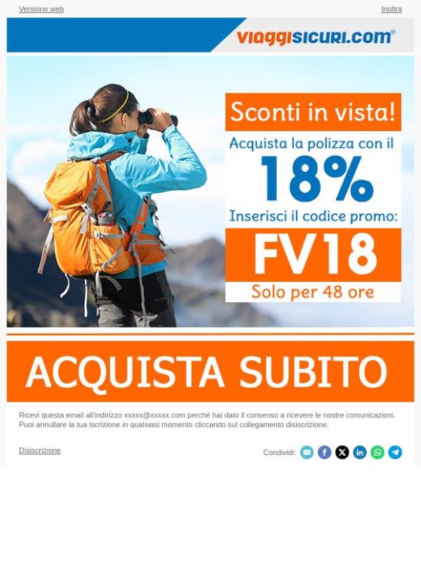 Weekend alle porte? Assicurati con il - 18%