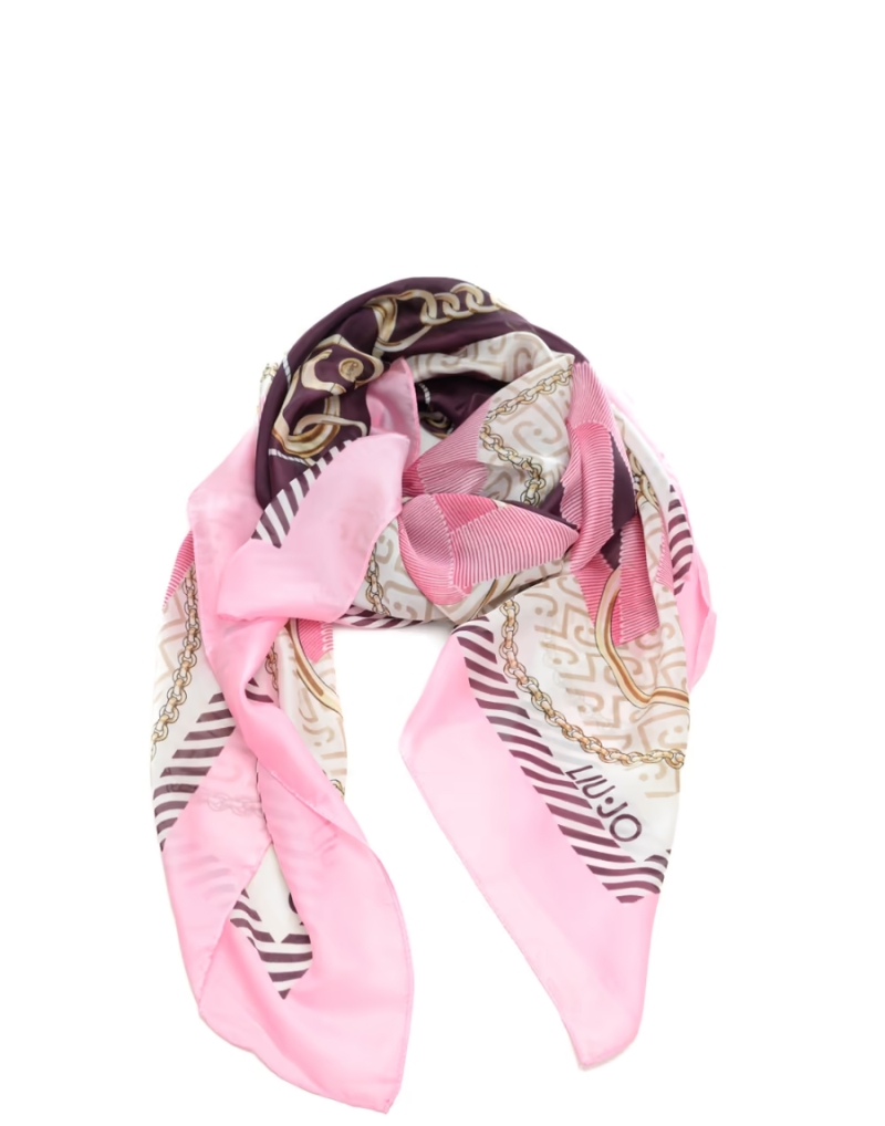 https://kimaccessori.it/foulard-da-donna-con-stampa-a-fantasia-con-gioielli-catene-rosa-liu-jo-2a6055t2745-peaches