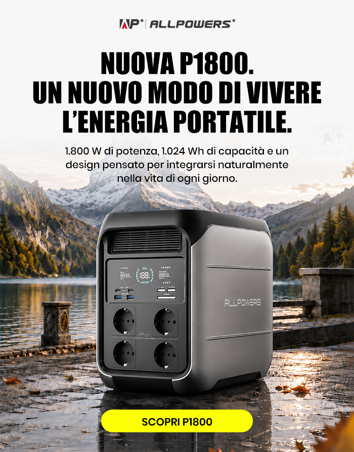 P1800 Centrale Elettrica Portatile 1800W 1024Wh LiFeP04 Batteria