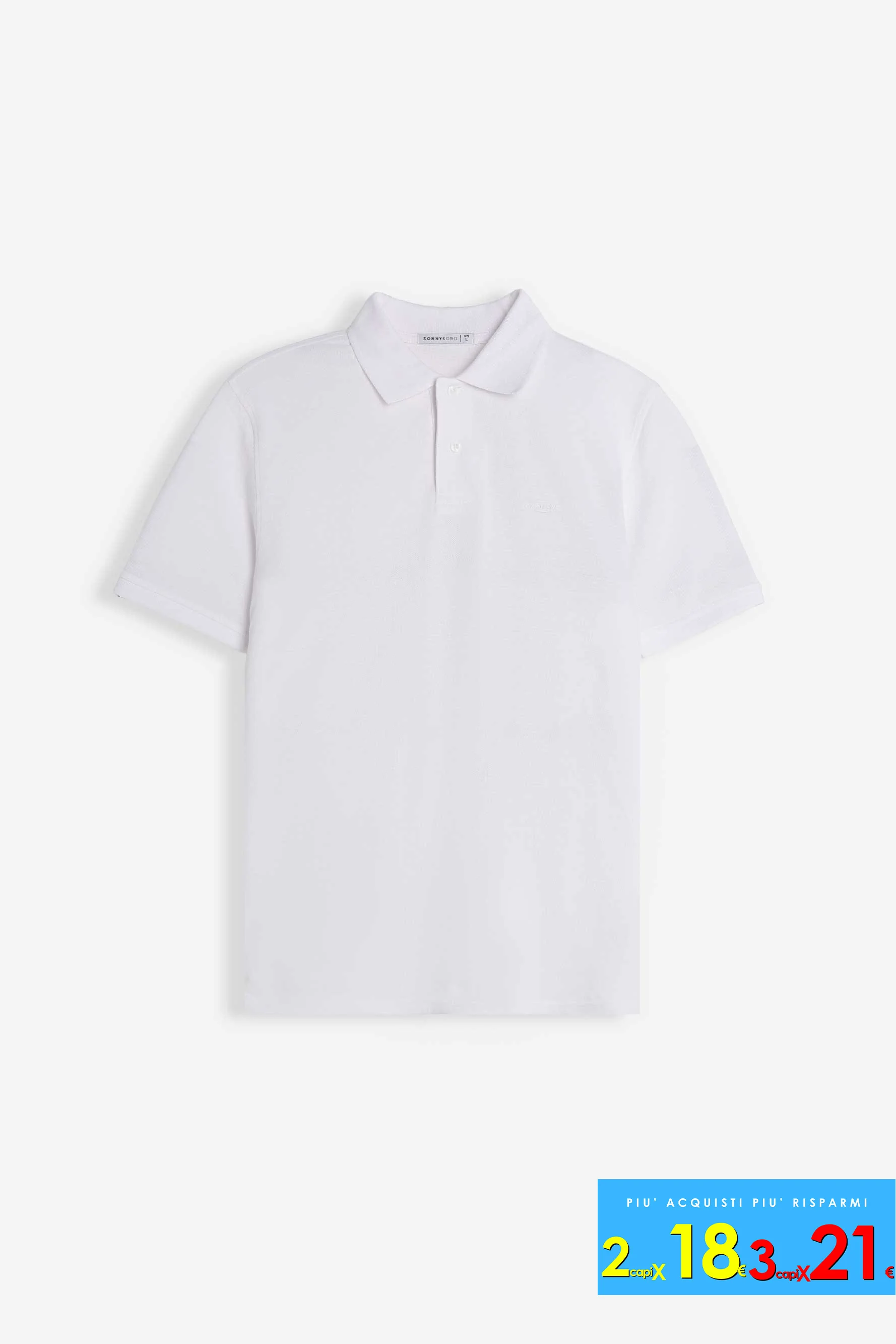 Image of POLO PIQUET BASIC TINTA UNITA E LOGO BIANCO