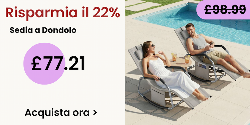 Set di 2 Sedia a Dondolo Reclinabile 