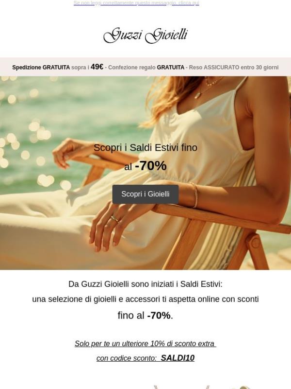 ULTIMO GIORNO -10% EXTRA SALDI ESTIVI - GUZZI GIOIELLI