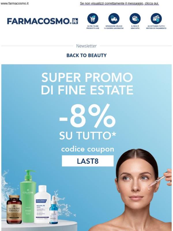 🏷️ -8% su TUTTO: scatta la super promo di fine estate!