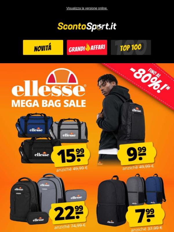 🆕 Saldi ellesse MEGA BAG a partire da 7,99 €: nuovi modelli ora online!