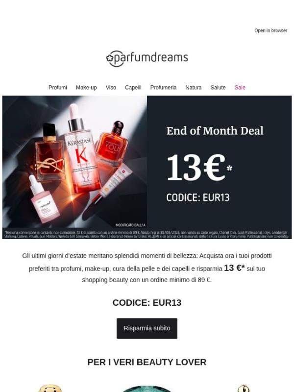 End of Month Deal: voucher da 13€* per te 😍