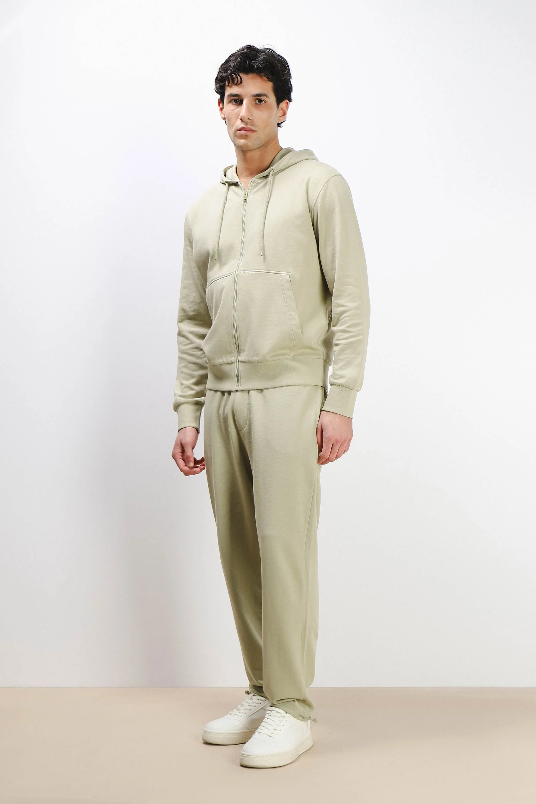 Image of PANTALONE FELPA CON COULISSE AL FONDO KAKI