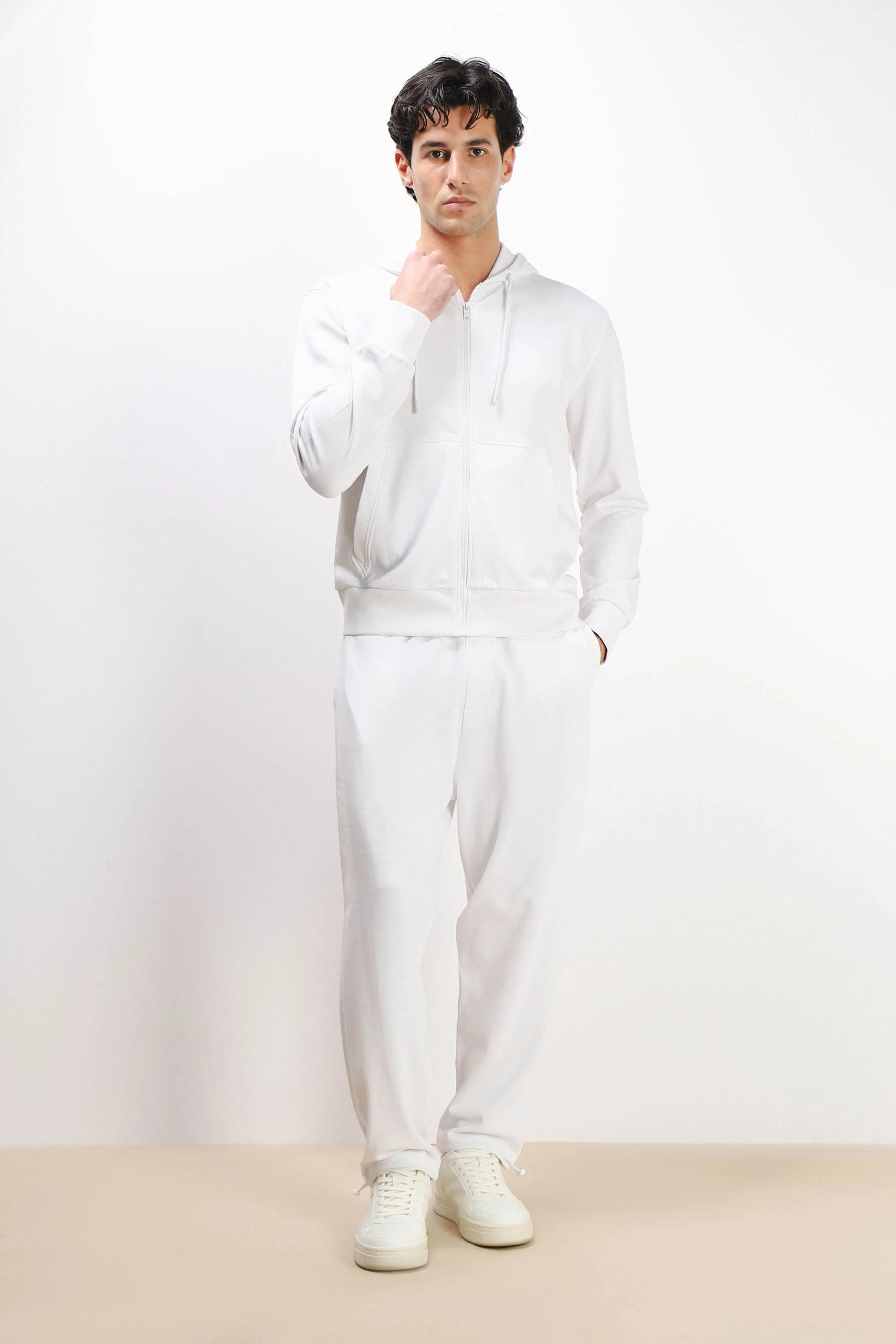 Image of PANTALONE FELPA CON COULISSE AL FONDO BIANCO