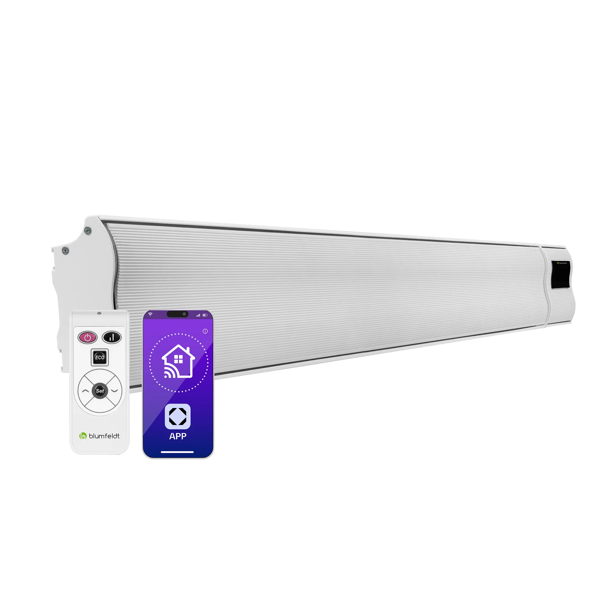 Cosmic Beam Smart 2400W Stufa Infrarossi da Parete Bianco