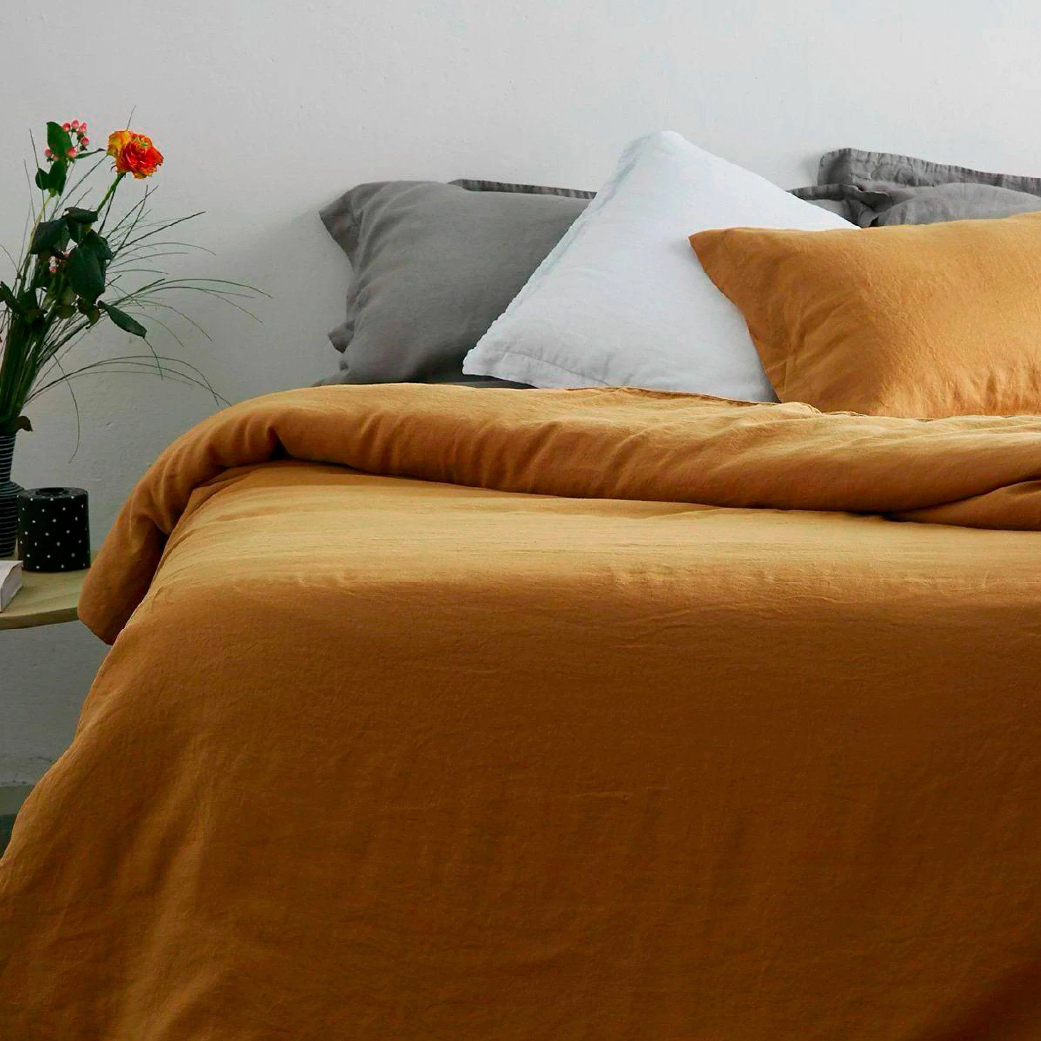 Image of Parure Copripiumino in Puro Lino <br>StoneWashed No Stiro - <b>Luxury