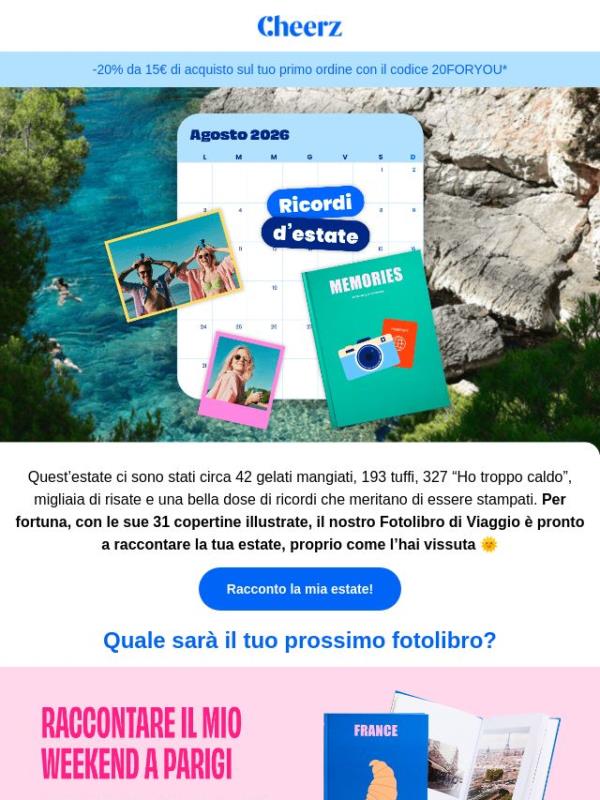 42 gelati, 193 tuffi, 1 fotolibro 🌞