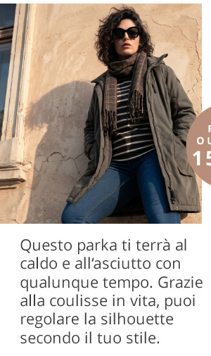 Parka impermeabile con coulisse per una silhouette personalizzata