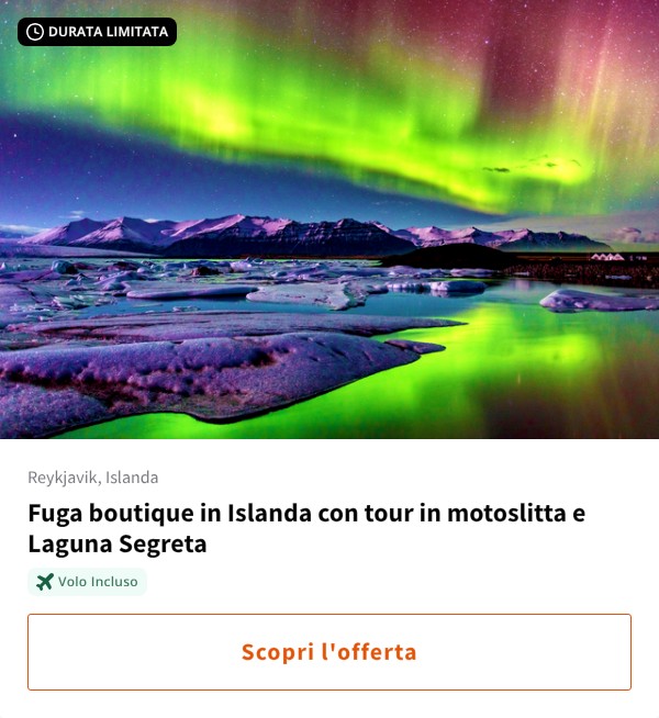 Fuga boutique in Islanda con tour in motoslitta e Laguna Segreta