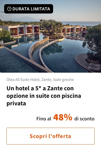 Un hotel a 5* a Zante con opzione in suite con piscina privata