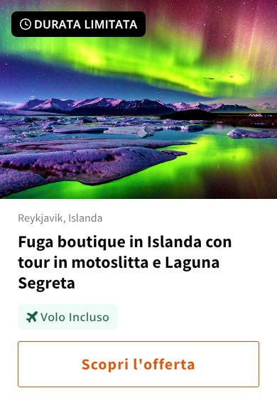 Fuga boutique in Islanda con tour in motoslitta e Laguna Segreta