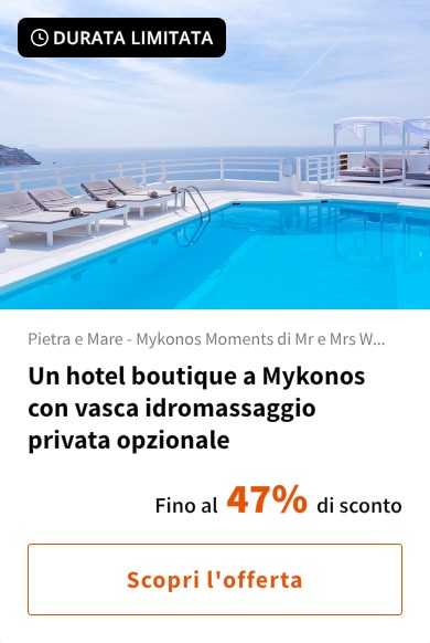 Un hotel boutique a Mykonos con vasca idromassaggio privata opzionale