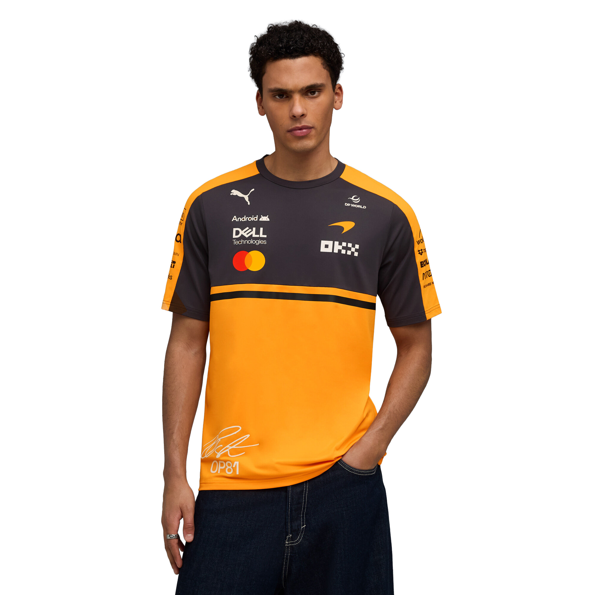 Maglietta con la scritta "McLaren 2026 Team Oscar Piastri Driver Set Up" - Papaya