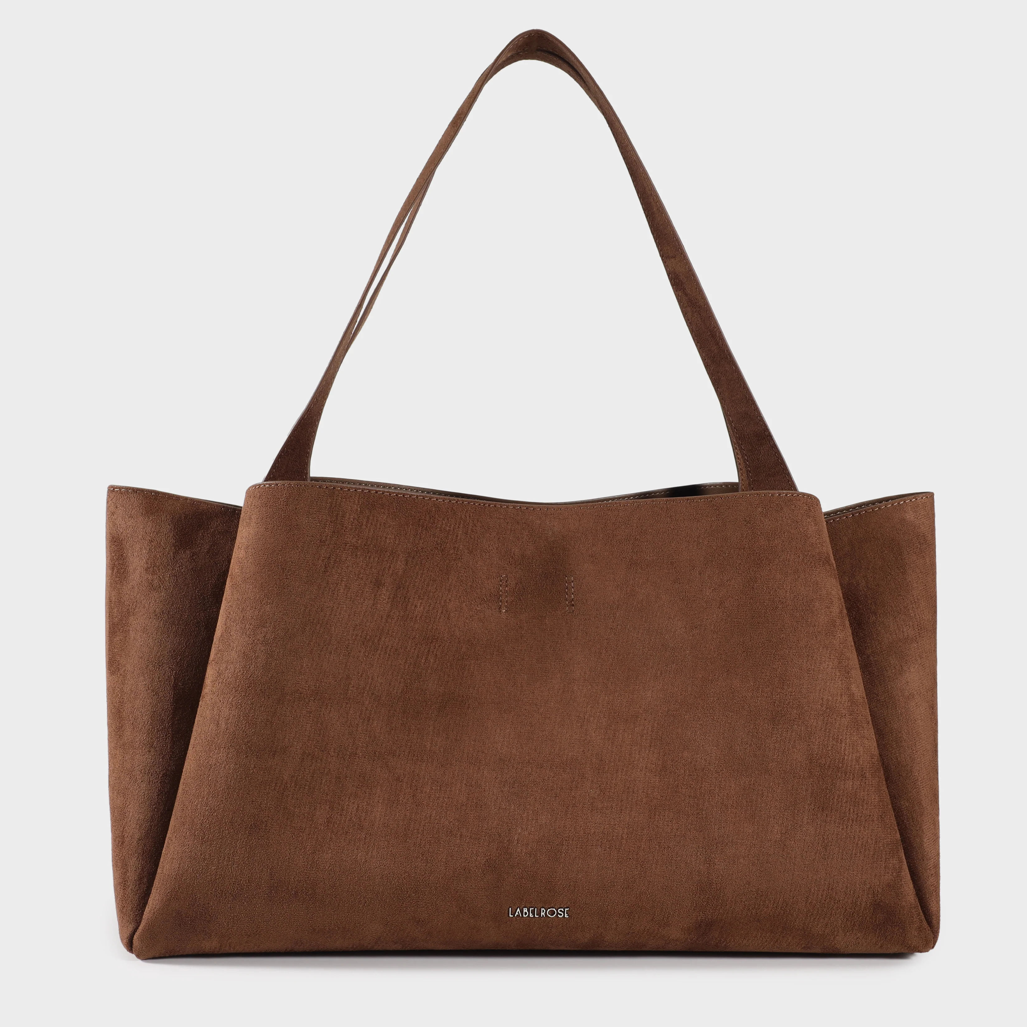 Image of Borsa a spalla IVORY SUEDE - CHOCOLATE