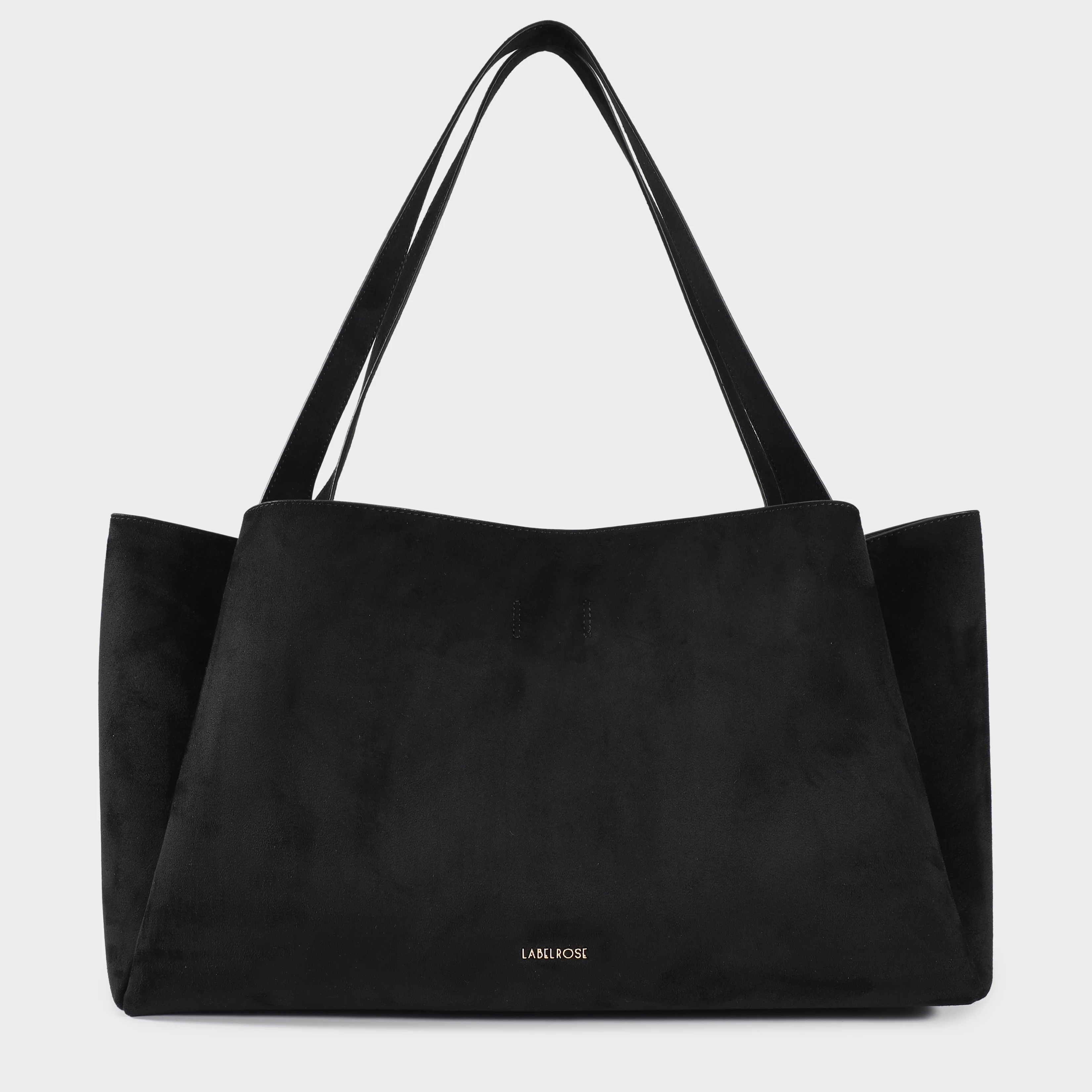 Image of Borsa a spalla IVORY SUEDE - BLACK GOLD