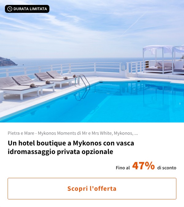 Un hotel boutique a Mykonos con vasca idromassaggio privata opzionale