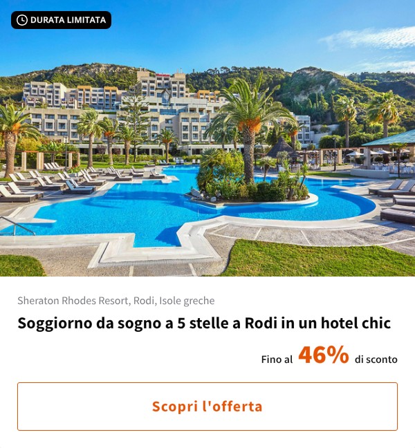 Soggiorno da sogno a 5 stelle a Rodi in un hotel chic