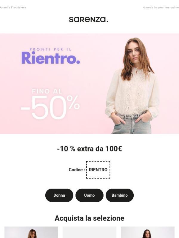 Pronta per il ritorno? È tempo degli imprescindibili ✨ Fino al -50 %