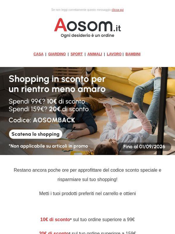 Gli sconti fino a 20€ stanno per finire