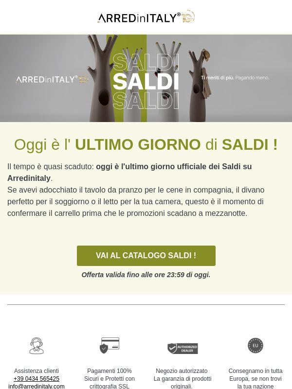 ULTIMO GIORNO DI SALDI ARREDINITALY