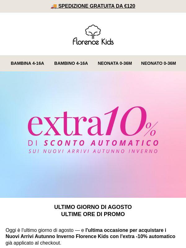 ⏳ ULTIME ORE A DISPOSIZIONE: EXTRA -10% SUI NUOVI ARRIVI AUTUNNO INVERNO