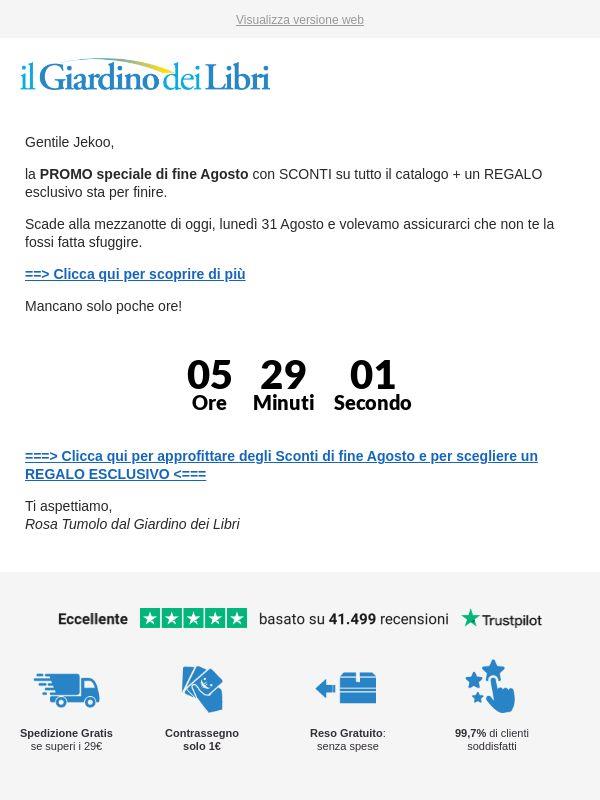 (ULTIMO AVVISO) Sconti di fine Agosto su tutto + REGALO Esclusivo: finisce fra pochissimo