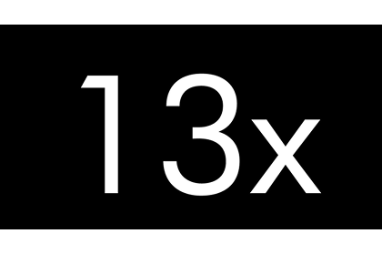 Testo che indica 13x.